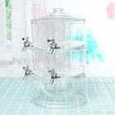 2 Layers Juice Cold Drink Dispenser Lemonade Beverage Party Holder With 4 Taps
