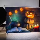 7x5FT Halloween Pumpkin Lamp Theme Photography Backdrop Studio Prop Background