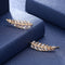 Trendy 925 Silver Inlay Zircon Crystal Elegant Leaf  Earring Jewelry for Women