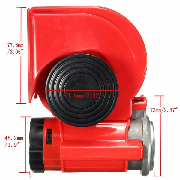 DC 12V Red Twin Tone Air Blast Electric Horn Loudspeaker Steam With Relay For Motor Bike Car Boat