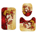 Santa Claus Waterproof Bathroom Toilet Seat Covers Mats Non-Slip Rugs Bath Mats Set Print Home Decor