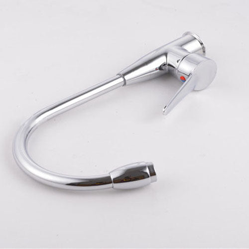 Red-crowned Crane Single Hole Hot and Cold High Curved Basin Kitchen Faucet