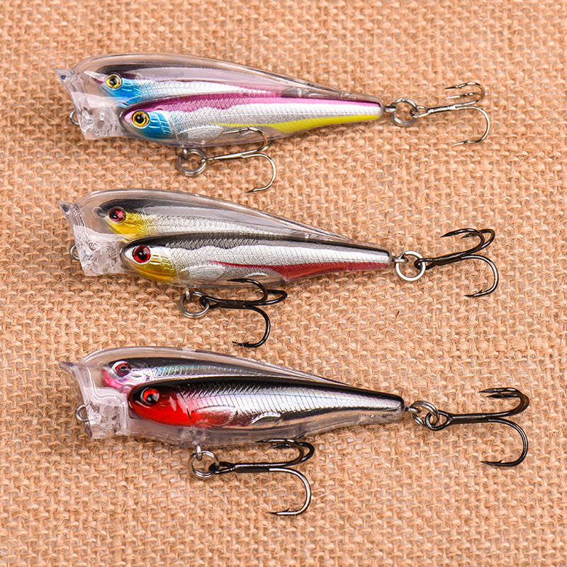 LEO 1PC 7.5CM 12G Popper Fishing Lure 3 Colors Hard Baits Fishing Lure Tackle