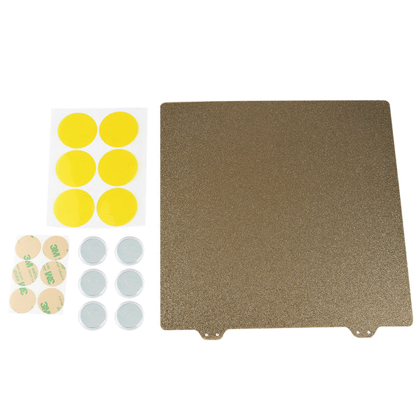 Gold 235x235mm Double Texture PEI Sheet Powder Steel Plate with 6 Magnetic Block for Ender-3 / Ender-3 Pro 3D Printer