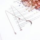 Elegant Pendant Necklace Moon Star Asymmetric Chain Charm Necklace Ethnic Jewelry for Women