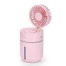 T9 Portable Creative Spray Humidifier Fan LED Light Fan 3 in 1 Handheld USB Mini Fans Summer Air Conditioning Cooler Office Desktop Fans