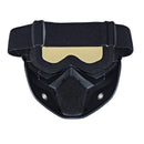 Detachable Modular Helmet Face Mask Shield Goggles Yellow Lens Motorcycle Bike