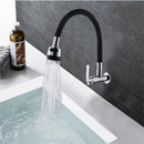 BOiROO Bathroom Basin Sink Faucet 360 Degree Rotatable Spout Single Handle Single Cold Tap Wall Mounted