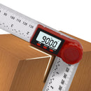 Drillpro 2 in 1 200/300mm Transparent Digital Angle Ruler 360 LCD Display Inclinometer Electron Goniometer Protractor Angle Finder Meter Inch Metric Ruler Measuring Tool