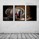 Miico Hand Painted Three Combination Decorative Paintings Red W-ine Wall Art For Home Decoration