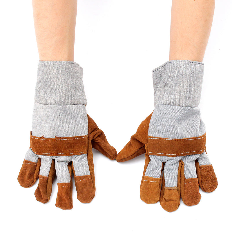 Welding Welders Work Soft Cowhide Leather Plus Gloves for Protecting Hand