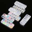 12 Grid Nail Art Acrylic 3D Rhinestone Glitters Beads Studs DIY Tips Decoration