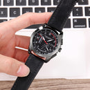 HANNAH MARTIN BN02 Men Quartz Watch Fashion Fake Dial Leather Strap Military Sport Watch