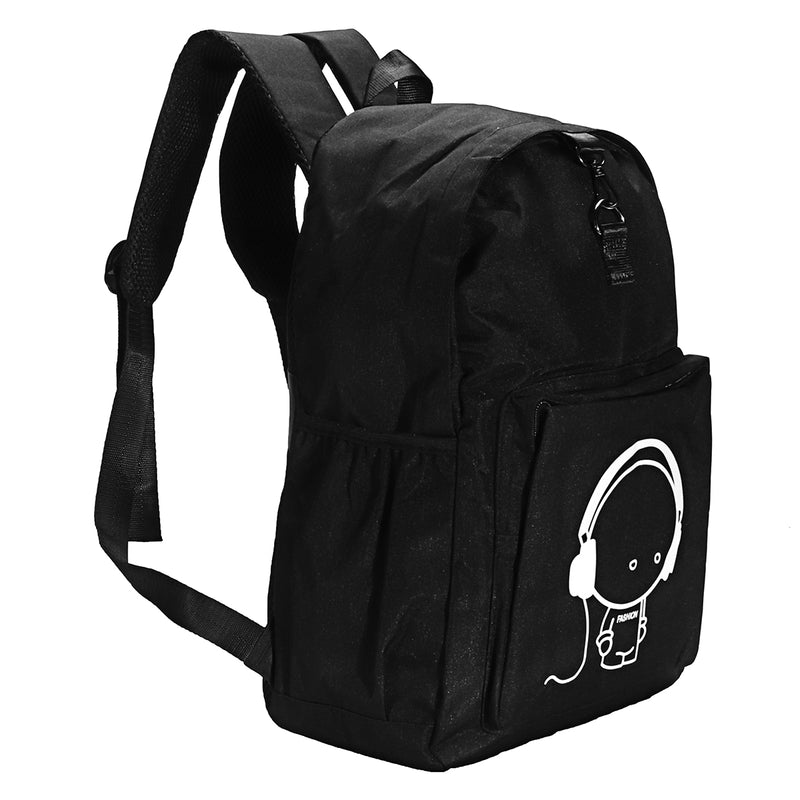 14 Inch Night Luminous Travel School Laptop Backpack USB Charging Earphone Port Anti-Theft Bag