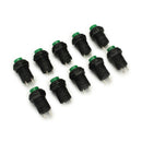 Wendao DS-228 125V 3A 12mm Self Locking ON/OFF Switch Push Button Round 10pcs