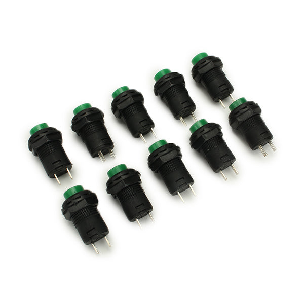 Wendao DS-228 125V 3A 12mm Self Locking ON/OFF Switch Push Button Round 10pcs