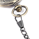 JIJIA JX009 Carved Flower Cover Hollow Cover Alloy Bronze Mechanical Pocket Watch