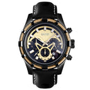 SKMEI 9189 Sports Luxury Leather Strap Luminous Waterproof Men Watch Quartz Watch