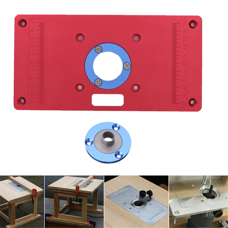 233x117x8mm Aluminum Router Table Insert Plate for Woodworking Benches RT0700C Router Trimmer Red