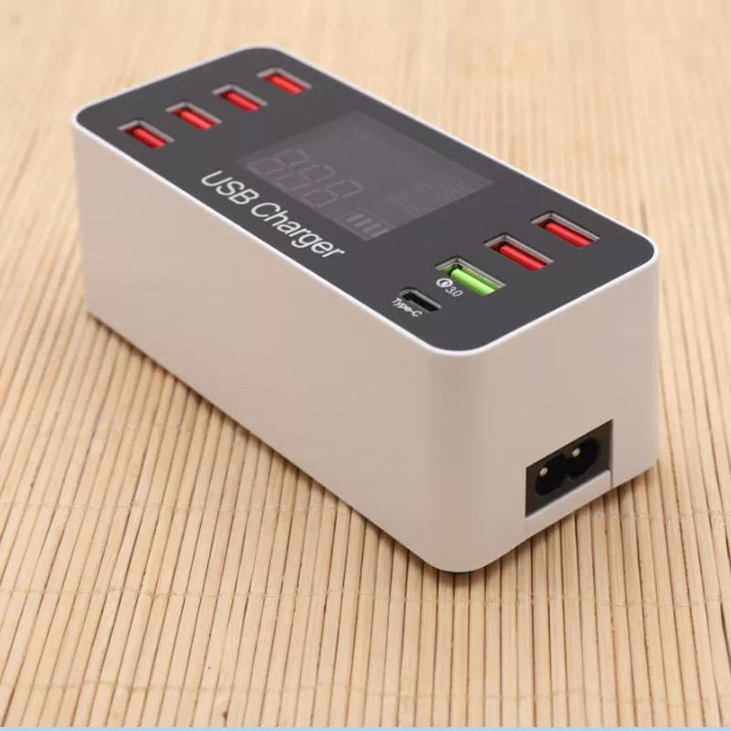 40W QC Smart Desktop Fast Charging Station Charger 7 USB Port Charger US/AU/UK/EU Plug