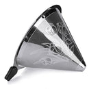 Stainless Steel Pour Over Coffee Dripper Flower Pattern Paperless Reusable Double Mesh Cone Filter