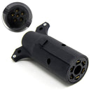 Tirol T21850 USA 7 Pin Flat to 6 Pin Round Trailer Adapter Light Wiring Plug Connector 12V