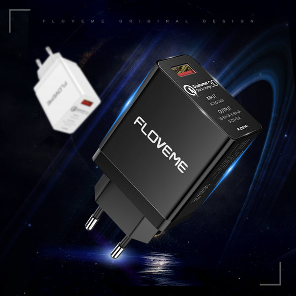 FLOVEME QC3.0 Fast Travel Wall USB Charger Adapter EU Plug For Smart Phone Tablet Camera