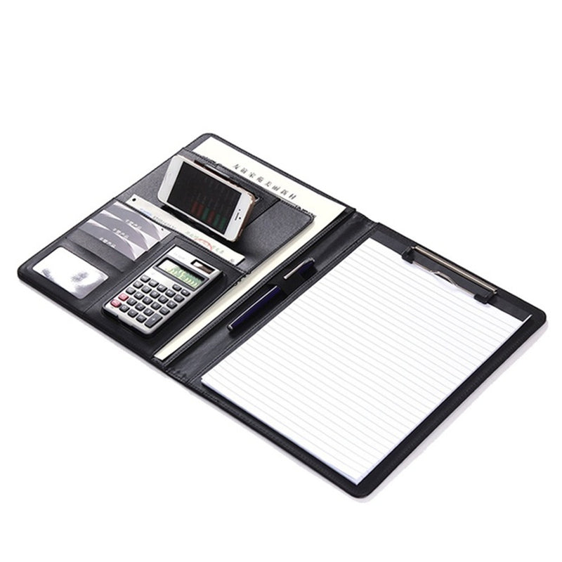 Fixed board + computer + mobile phone Holder bracket folder Multi-function a4 custom paper clip board stationery leather sales manager folder talk single business folder board
