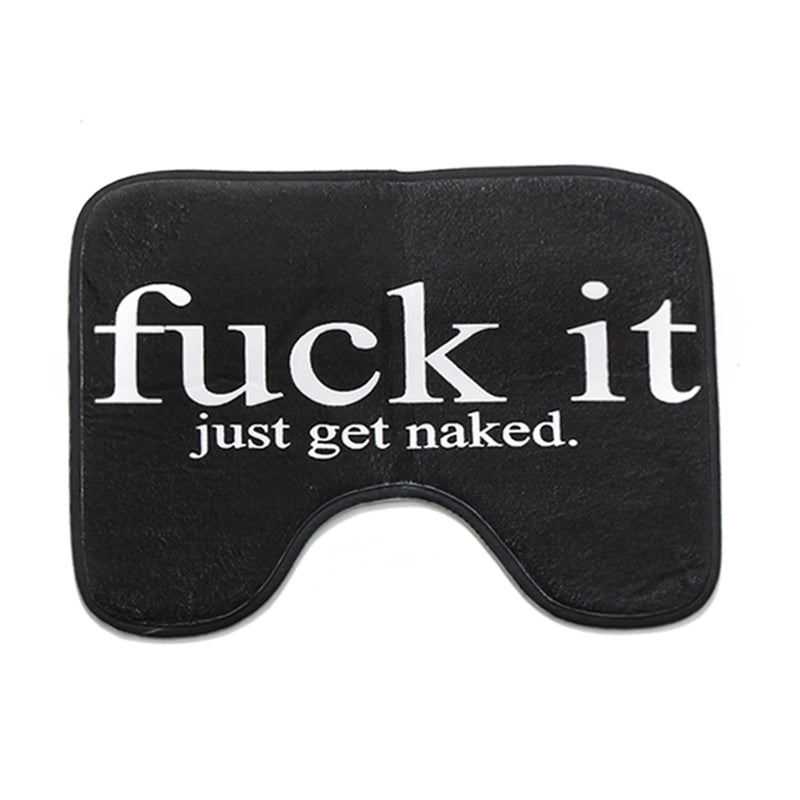 3Pcs Non-slip Word Design Pedestal Lid Mat Bath Toilet Seat Cover Carpet Rug Set