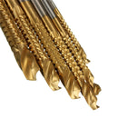 Drillpro 6Pcs Titanium Coated Twist Drill Bits Wood Metal Plastic Cutting Saw Drill Bit Set