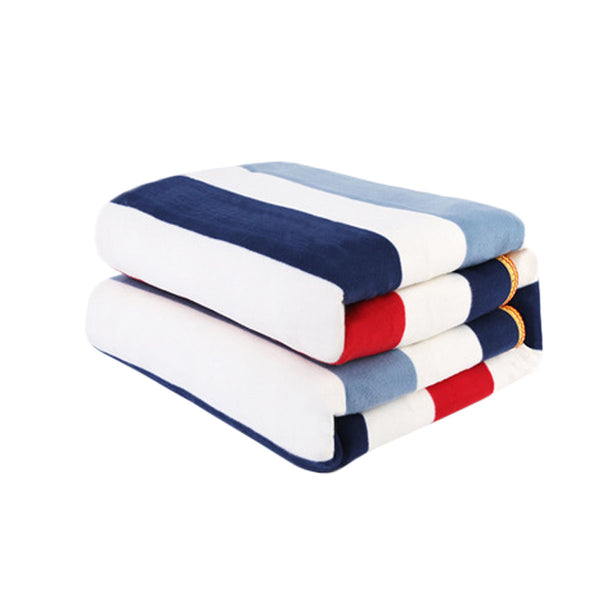 220V Electric Heated Blanket Stripes Flannel Waterproof Fast Heating Warm Blankets Winter Warmer