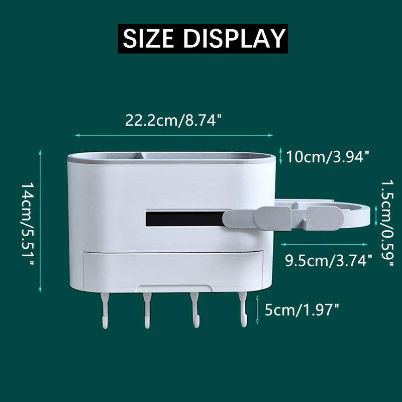 Toilet Shelve Hair Dryer,Curling Wand or Straightener Comb Holder Bathroom Wall Mount Stand Set Wall Hanger