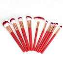 10pcs Thermal Color Changing Makeup Brushes Set Cosmetics Tools Kit