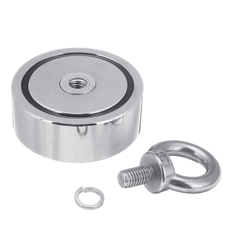 120KG Double Side Neodymium Recovery Magnet Hook Lifting Fishing Hunting Salvage Magnet