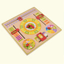Childrens Kids Wooden Calender Clock Educational Learning Toys Gift Teach Time Dates