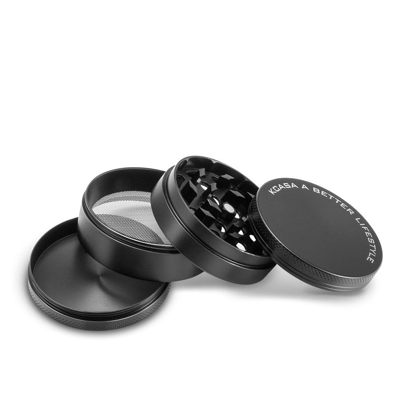 KCASA KC-XS02 Four Piece Forage Herb Grinder Metal Spice Crusher Zinc Alloy Pollen Catcher