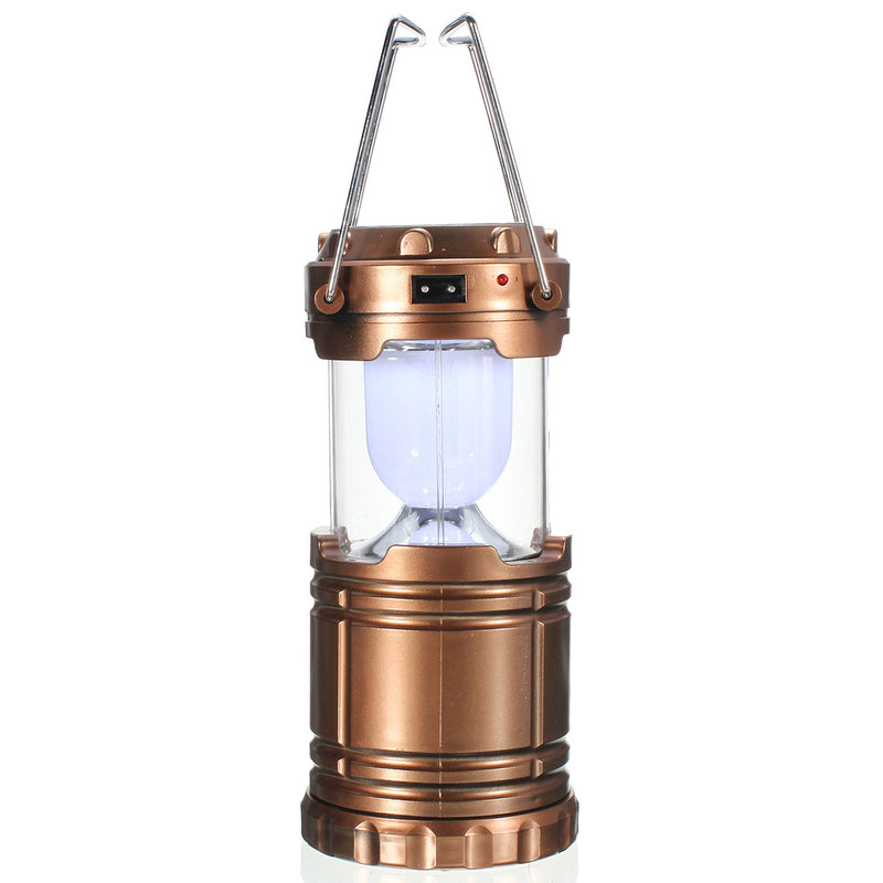 Outdoor Rechargeable Solar Panel Camping Lantern LED Tent Hanging Light
