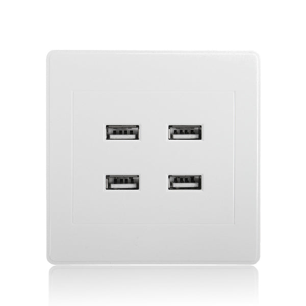 3.1A AC Power Wall Receptacle Socket Plate  Charger Outlet Panel with 4 USB Port