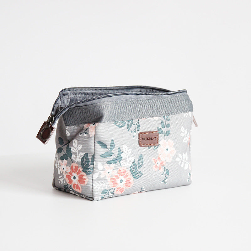 Korean Cosmetic Bag Flower Flamingo Fox Portable Waterproof Travel Storage Bag Large Capacity Pencil Case