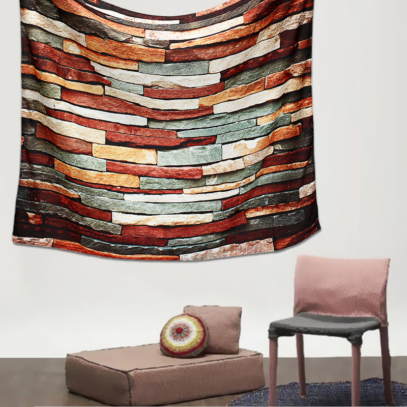 3D Art Decorations Brick Stone Print Pattern Bedspread Wall Hanging Tapestry Home Room Decor