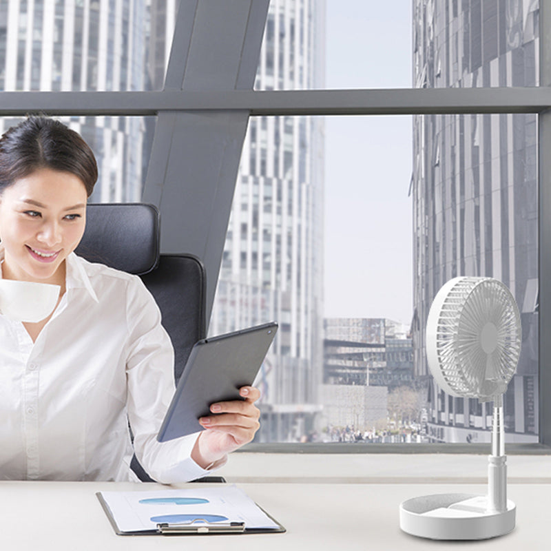 USB Chargable Portable Foldable Telescopic Fan Multi-Function Desktop Air Cooler Adjustable Travel Gadget Air Cooling Fan Gift