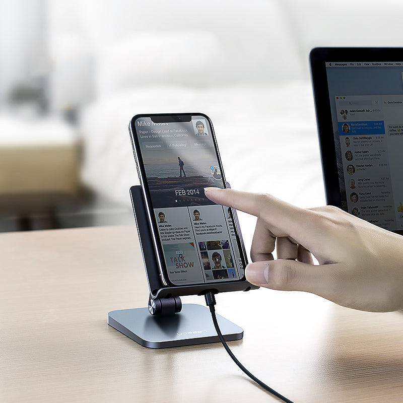Ugreen Aluminum Alloy Desktop Phone Holder for Smart Phones 4.0-6.0 Inch iPhone X Samsung Huawei Xiaomi