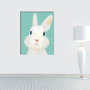 Miico Hand Painted Oil Paintings Cartoon Rabbit Paintings Wall Art For Home Decoration