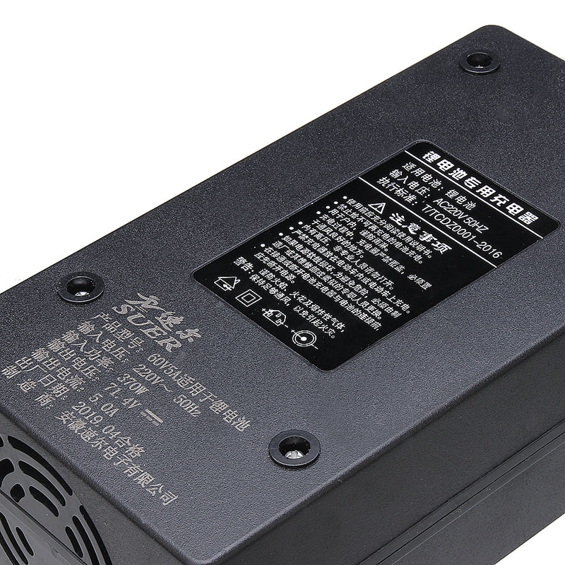 60V 5A Ebike Li-ion LiPo Lithium Iron Phosphate Battery Charger 67.2V 16S Cell For Electric Bicycle Motor