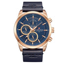 NAVIFORCE 9148 Waterproof 24 hour Date Display Quartz Watch Business Leather Strap Men Watch
