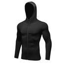 Men Hoodie Soccer Jersey Compression Fitness Tight T-Shirt Gym Sportswear Running Jacket