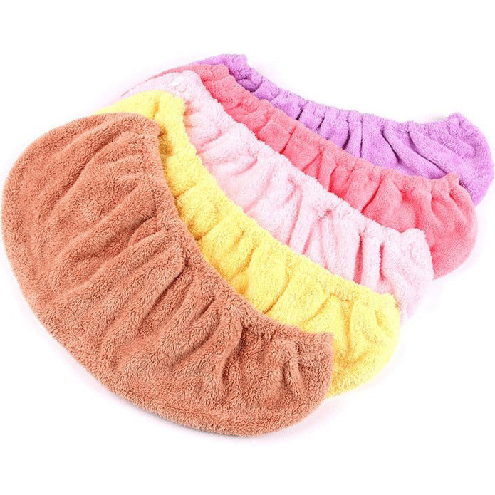 Honana BX-577 Bathroom Coral Elastic Band Quick Drying Bath Towel Hair Drying Cap Salon Spa Towel