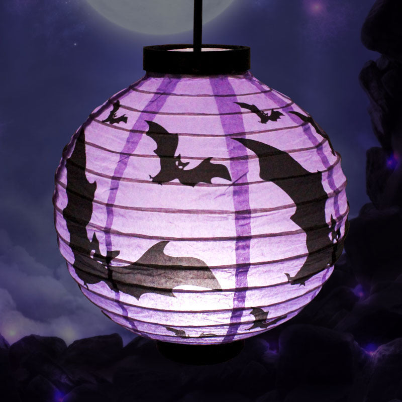 Halloween LED Paper Lantern Pumpkin Spider Bat Lights Hanging Lamp Props Decoration Party Supplies