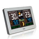 Digital Alarm Clock Weather Station Wall Indoor Outdoor Temperature Humidity Watch Moon Phase Forecast USB Charger