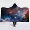 Winter Galaxy Star Plush Wearable Hooded Blankets Throw Dual Layer 3D Printing